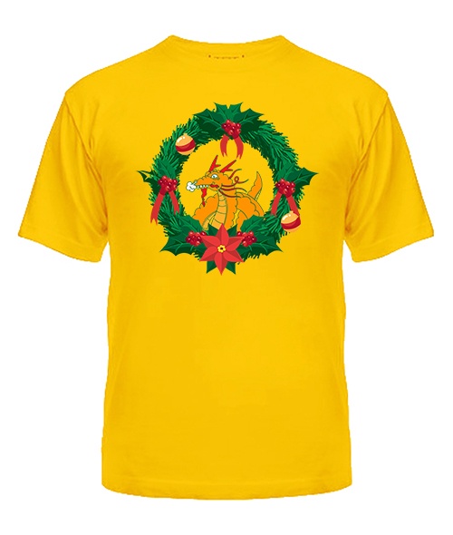 Футболка универсального покроя для женщин Новогодний дракон