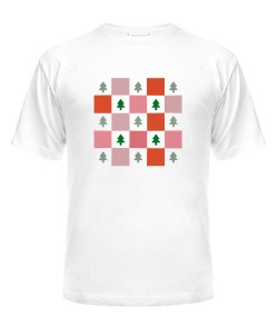 Мужская Футболка (Белая М) Рождественские шашки