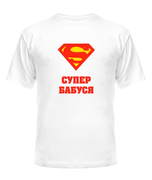 Футболка універсального крою для жінок (Білий XL) Супер бабуся (бабуся)