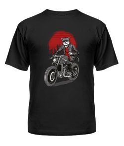 Футболка универсального покроя для женщин Biker cat