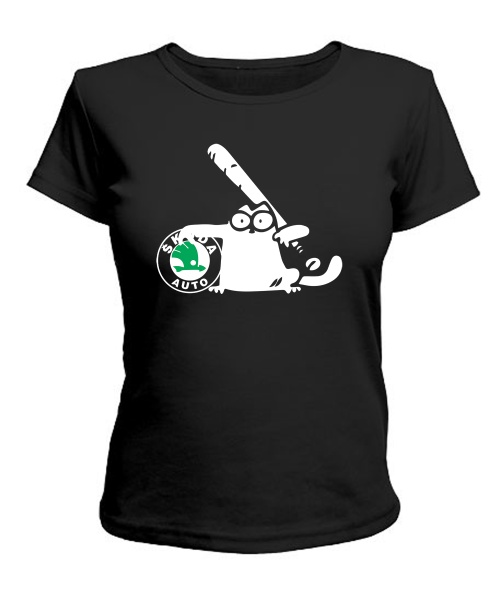 Женская футболка Simon's Cat SKODA