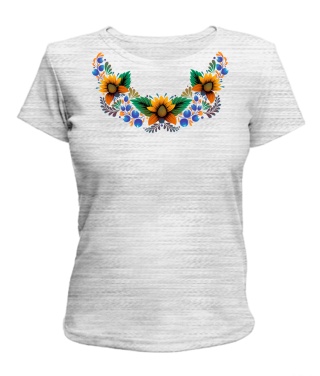 Жіноча футболка (Сірий меланж L) Петриківка №3
