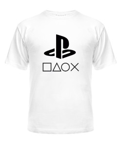 Чоловіча футболка (Біла М) Playstation