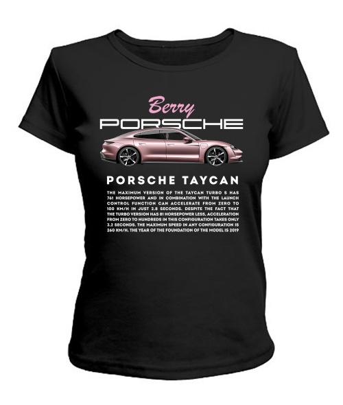 Жіноча футболка (Чорний XS) PORSCHE Taycan