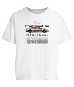 Футболка оверсайз (Груди білий M) PORSCHE Taycan