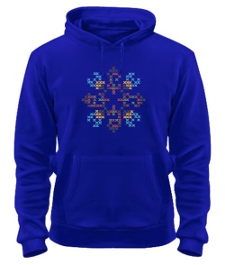 Толстовка-худі (Синій L) Вишиванка Україна