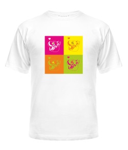 Чоловіча футболка Закоханий котик pop art (для нього)