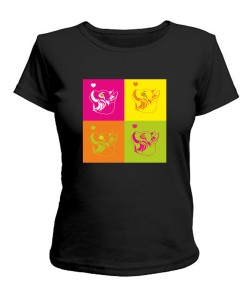 Жіноча футболка Закоханий котик pop art (для неї)