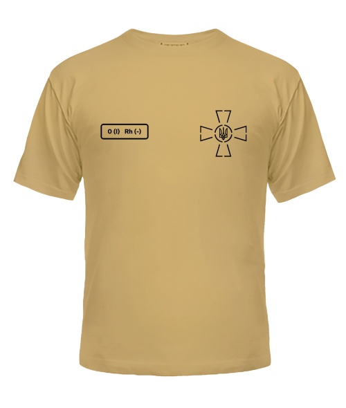 Чоловіча футболка [група крові] ЗСУ пісочний №6