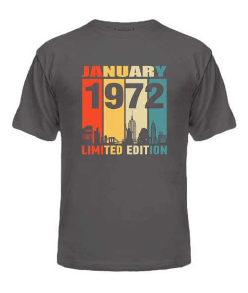 Чоловіча Футболка (Сірий графіт XL) LIMITED EDITION [JANUARY 1972]