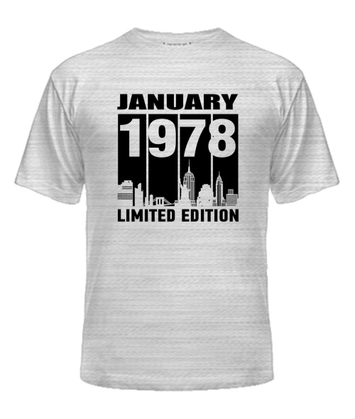 Чоловіча Футболка (Сірий меланж M) LIMITED EDITION [JANUARY 1978]