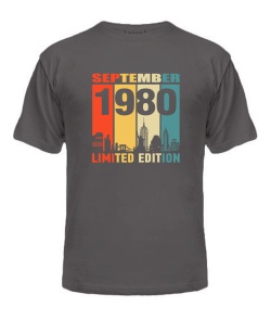 Чоловіча Футболка (Сірий графіт XXL) LIMITED EDITION [SEPTEMBER 1980]