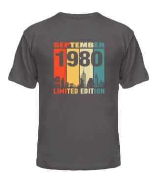 Чоловіча Футболка (Сірий графіт XXL) LIMITED EDITION [SEPTEMBER 1980]