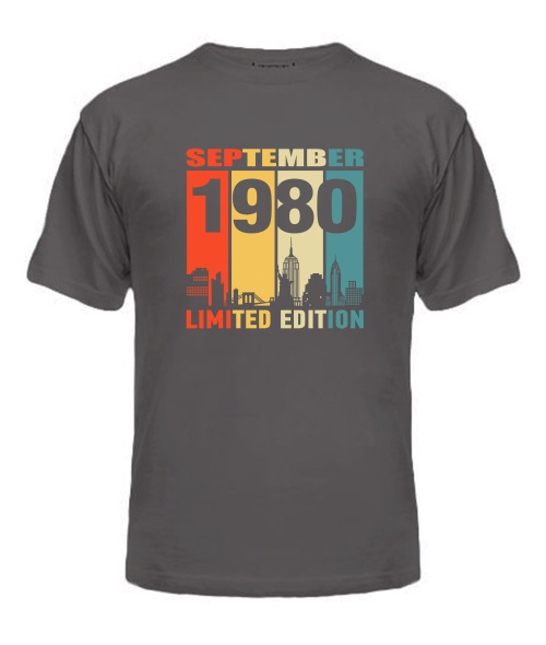 Чоловіча Футболка (Сірий графіт XXL) LIMITED EDITION [SEPTEMBER 1980]
