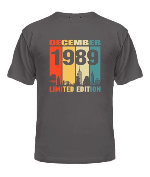 Чоловіча Футболка (сіра L) LIMITED EDITION [DECEMBER 1989]