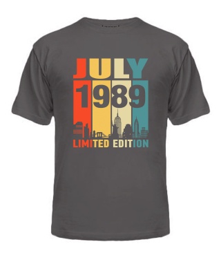 Чоловіча Футболка (сіра L) LIMITED EDITION [JULY 1989]