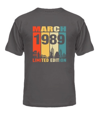 Мужская Футболка (серая M) LIMITED EDITION [MARCH 1989]