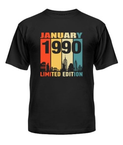 Чоловіча Футболка (чорна L) LIMITED EDITION [JANUARY 1990]