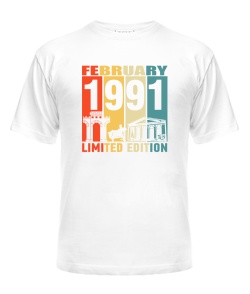 Чоловіча Футболка (Білий M) RIVNE LIMITED EDITION [FEBRUARY 1991]