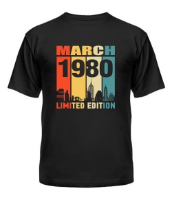 Чоловіча Футболка (Чорний L) LIMITED EDITION [MARCH 1980]