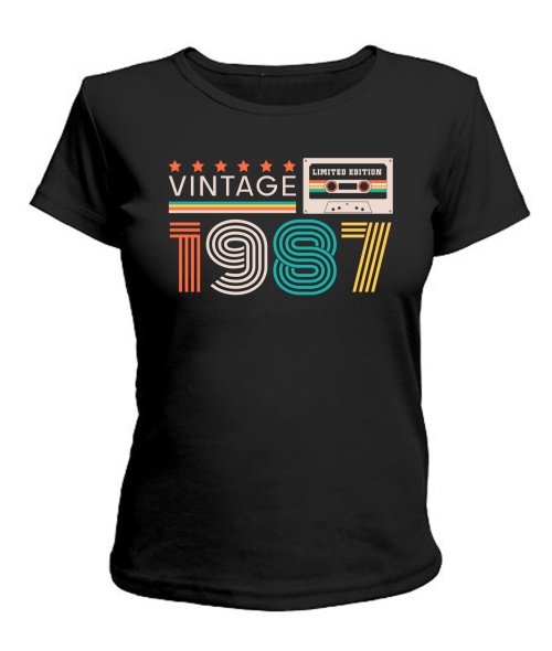 Жіноча Футболка (Черный L) VINTAGE EDITION N2 [1987]