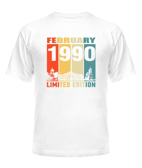 Чоловіча Футболка (біла S) KROPYVNYTSKYI LIMITED EDITION [FEBRUARY 1990] [Пляма]