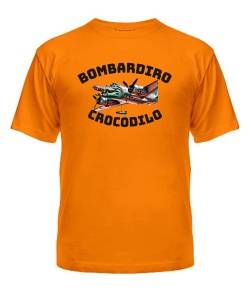 Чоловіча футболка (Помаранчевий L) БОМБАРДІРО КРОКОДІЛО