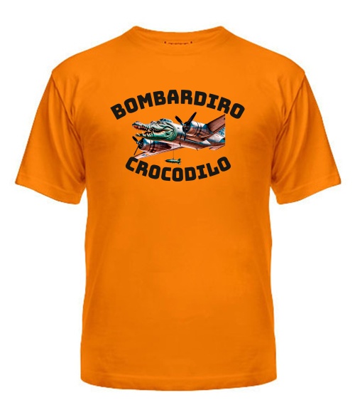 Чоловіча футболка (Помаранчевий L) БОМБАРДІРО КРОКОДІЛО