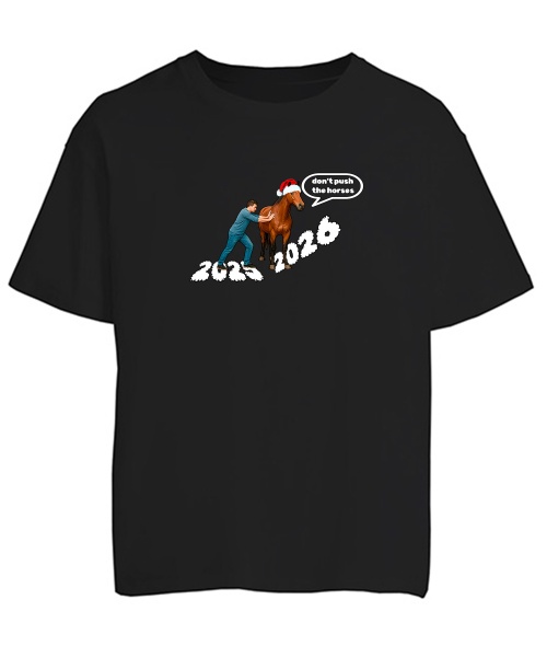 Футболка оверсайз Don't push Happy New year