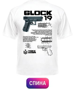 Футболка універсального крою для жінок Glock-19 (Спина)