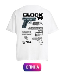 Футболка оверсайз Glock-19 (Спина)