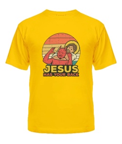 Чоловіча футболка (Жовтий XXL) Jesus has your back