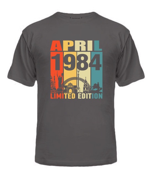 Чоловіча Футболка (Сірий графіт XL) KYIV LIMITED EDITION [APRIL 1984]