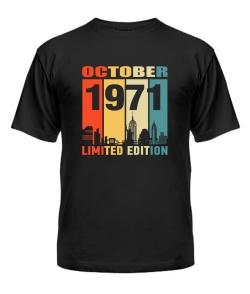 Чоловіча Футболка (чорна L) LIMITED EDITION [OCTOBER 1971]