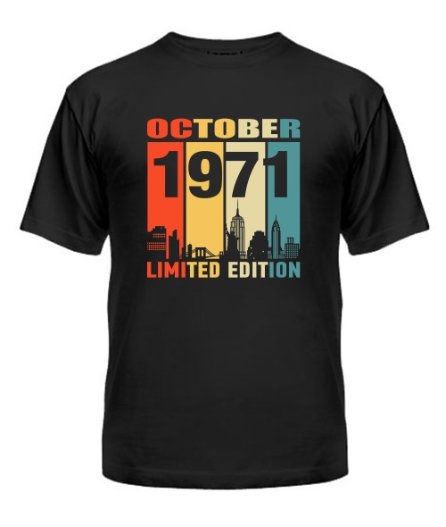 Чоловіча Футболка (чорна L) LIMITED EDITION [OCTOBER 1971]
