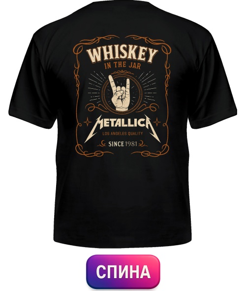 Футболка універсального крою для жінок Metallica whiskey (Спина)