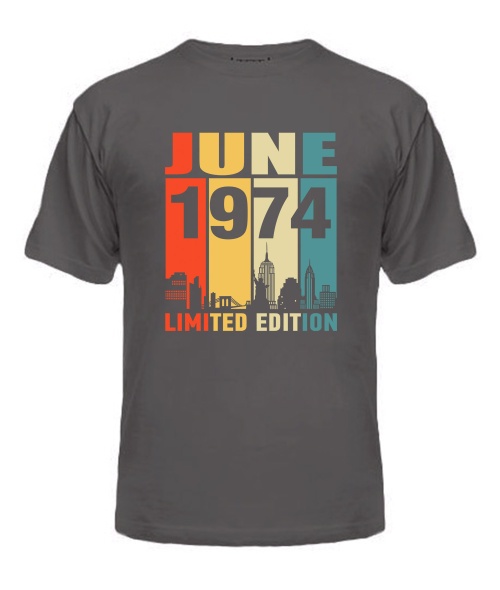 Чоловіча Футболка (Сірий графіт XXL) LIMITED EDITION [JUNE 1974]