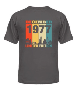 Чоловіча Футболка (Сірий графіт L) LIMITED EDITION [DECEMBER 1977]