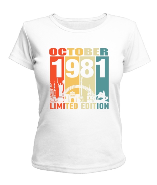 Жіноча Футболка (Білий L) KYIV LIMITED EDITION [OCTOBER 1981]