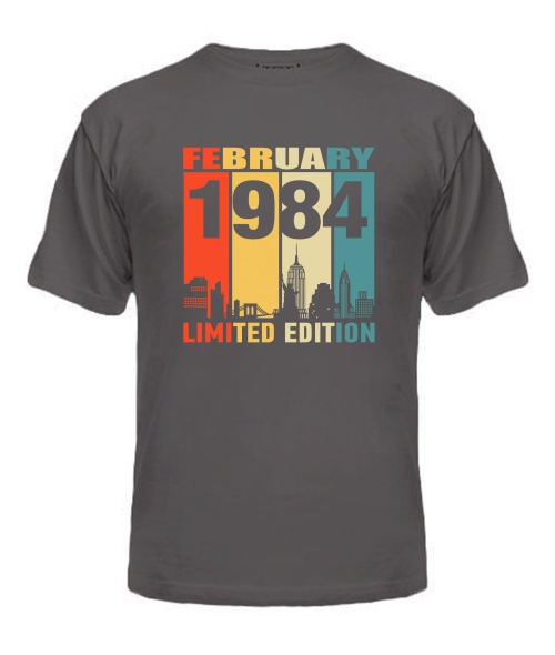 Чоловіча Футболка (Сірий графіт L) LIMITED EDITION [FEBRUARY 1984]