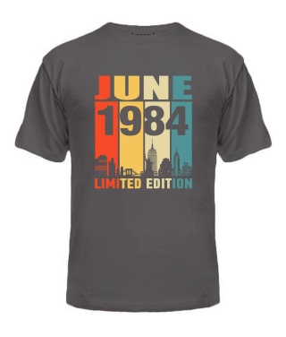 Чоловіча Футболка (Сірий графіт XL) LIMITED EDITION [JUNE 1984]