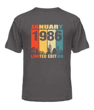 Чоловіча Футболка (Сірий графіт XL) LIMITED EDITION [JANUARY 1986]