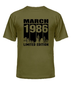 Мужская Футболка (army black L) LIMITED EDITION BLACK [MARCH 1986]