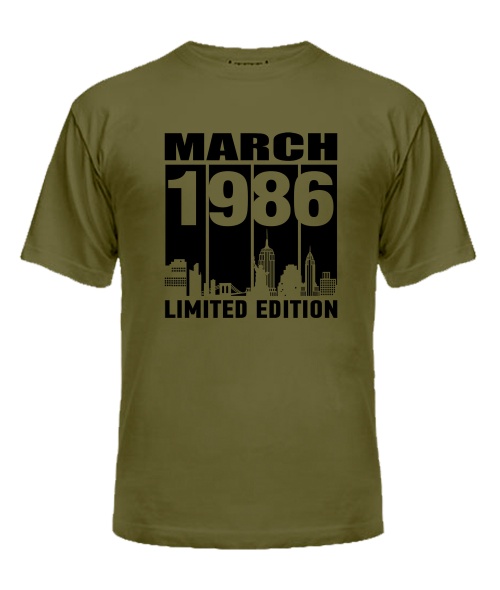 Мужская Футболка (army black L) LIMITED EDITION BLACK [MARCH 1986]