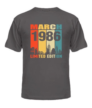 Чоловіча Футболка (Сірий графіт S) LIMITED EDITION [MARCH 1986]