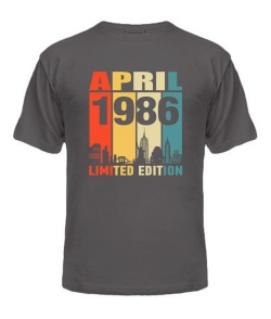 Чоловіча Футболка (Сірий графіт XL) LIMITED EDITION [APRIL 1986]