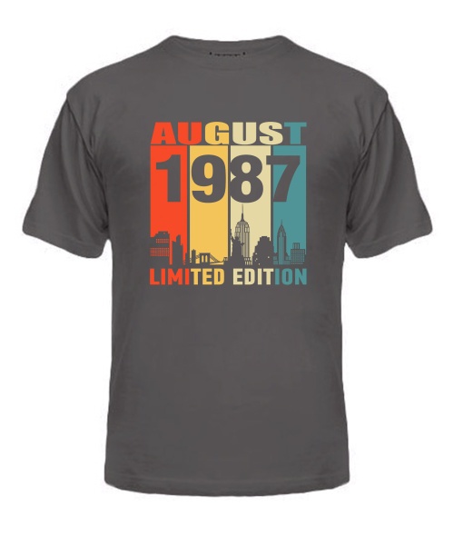 Чоловіча Футболка (Сірий графіт XL) LIMITED EDITION [AUGUST 1987]
