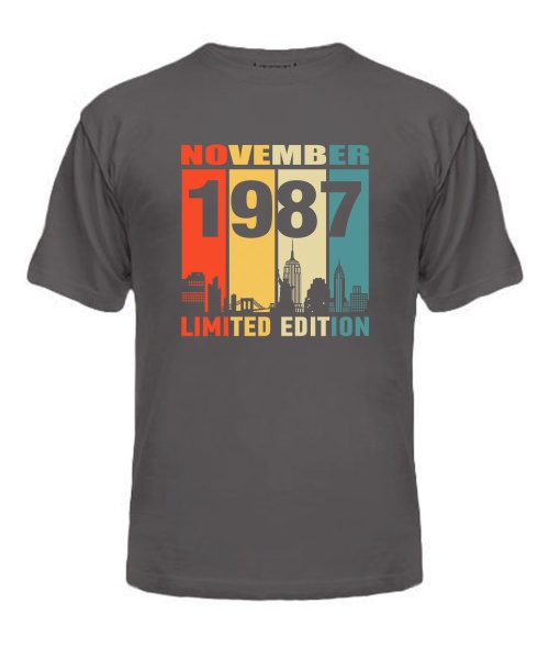 Чоловіча Футболка (Сірий графіт L) LIMITED EDITION [NOVEMBER 1987]