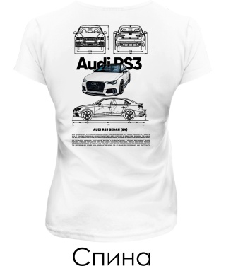 Жіноча футболка AUDI RS3 Sketch (Спина)
