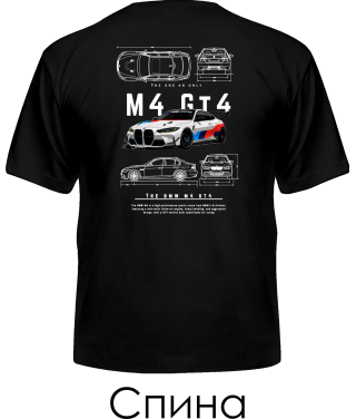 Чоловіча футболка BMW GT4 Sketch (Спина)